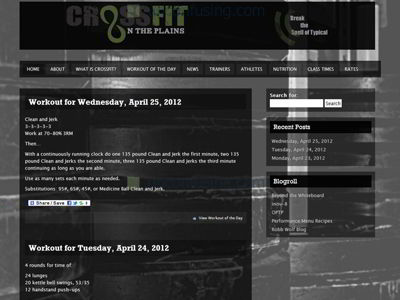 We had been managing the Crossfit On the Plains website for quite some time.  It's powered by WordPress and they wanted a new theme to go with their new logo and look, so we gave them a new layout with lots of flexibility that incorporated the simple look they wanted with a lot of detailed transparencies and clean lines.

We also did some SEO and adjusted their templates so information flowed in a different way, primarily on the home page.