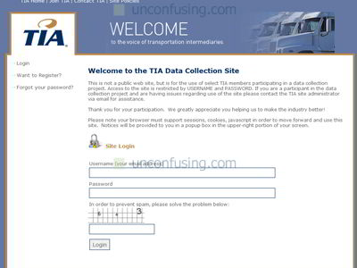 TIA is an organization that represents freight brokers and logistics firms around the country.  The site we designed for them is not a public-use website.  You must be a member of TIA to login and use it.  But, it is a data collection website in which they collect data that they analyze and present in aggregate format about the transportation and logistics industry as a whole.  The survey builder software and data collection engine is built by us and was completely customized for their needs.