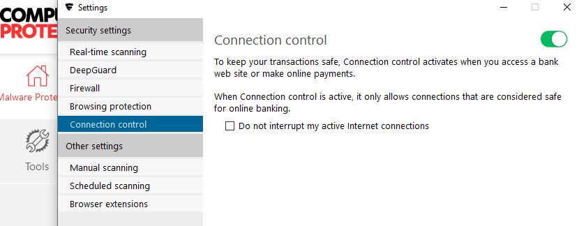 f-secure connection control